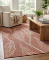 Seaside Blooms Collection Area Rug -  Evergreen (Rust Red) Rectangle Rust Red  lifestyle 6