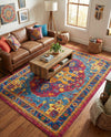 Caribbean Cove Collection Area Rug -  Canouan Rectangle Pink Blue  lifestyle 15
