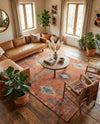 Savannah Threads Collection Area Rug -  Namib Rectangle Rust Red  lifestyle 16