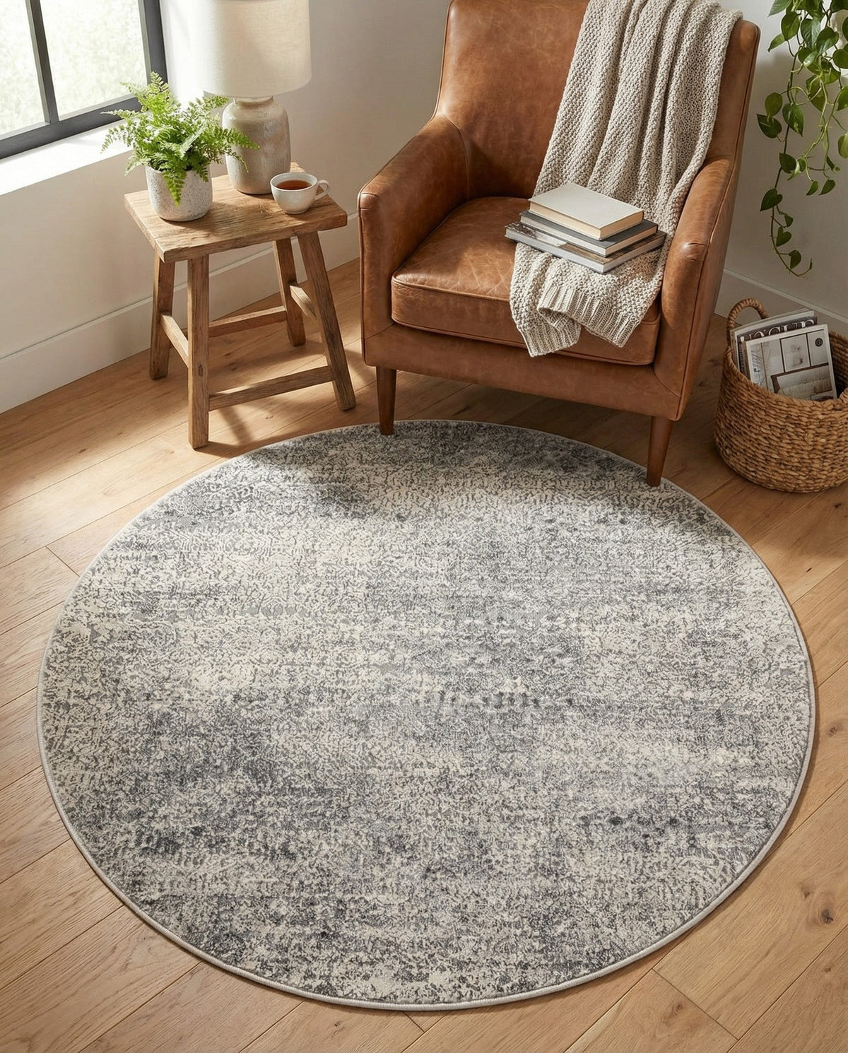 Bloomsbury Elegance Collection Area Rug -  Pimlico Round Gray  lifestyle 106