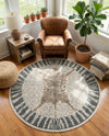 Savannah Sojourn Collection Area Rug -  Masai Round Gray and Ivory  lifestyle 48