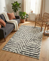 Marrakech Mosaic Collection Area Rug -  Tangier Rectangle Black and White  lifestyle 11