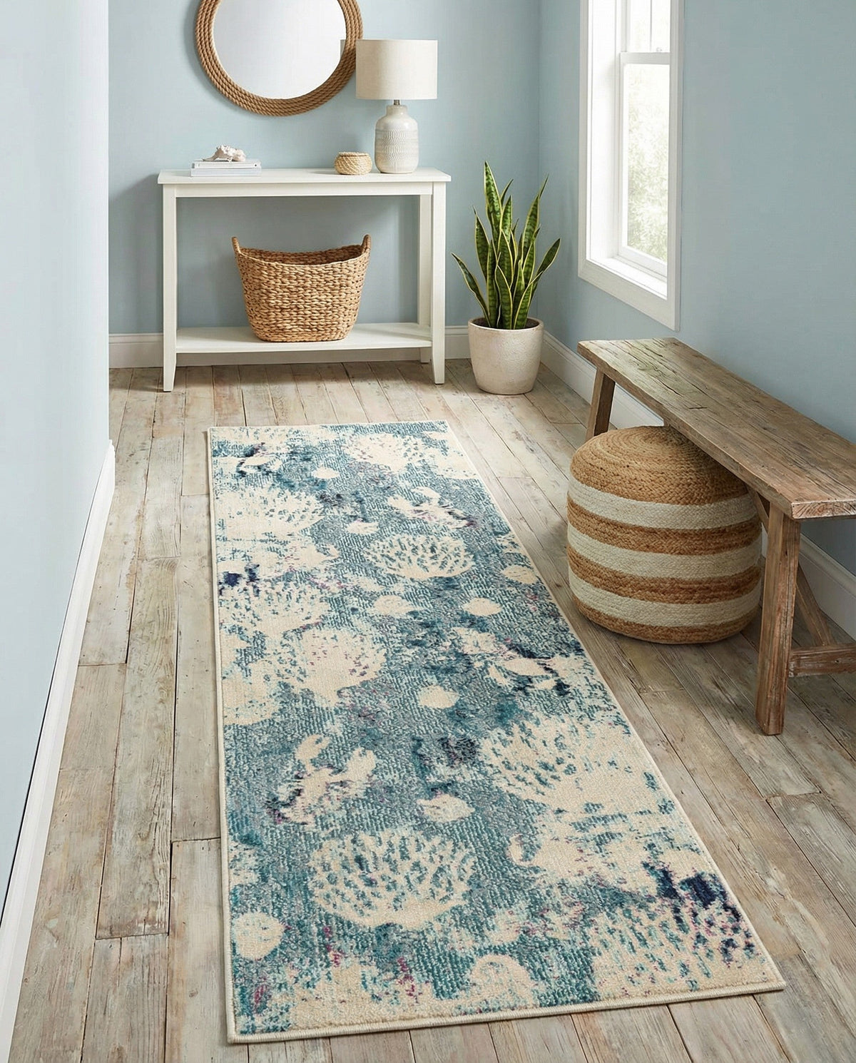 Sorrento Shores Collection Area Rug -  Vico Runner Light Blue  lifestyle 158