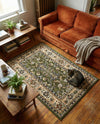 Isfahan Elegance Collection Area Rug - Naghsh-e Jahan (Green) Rectangle Green  lifestyle 39