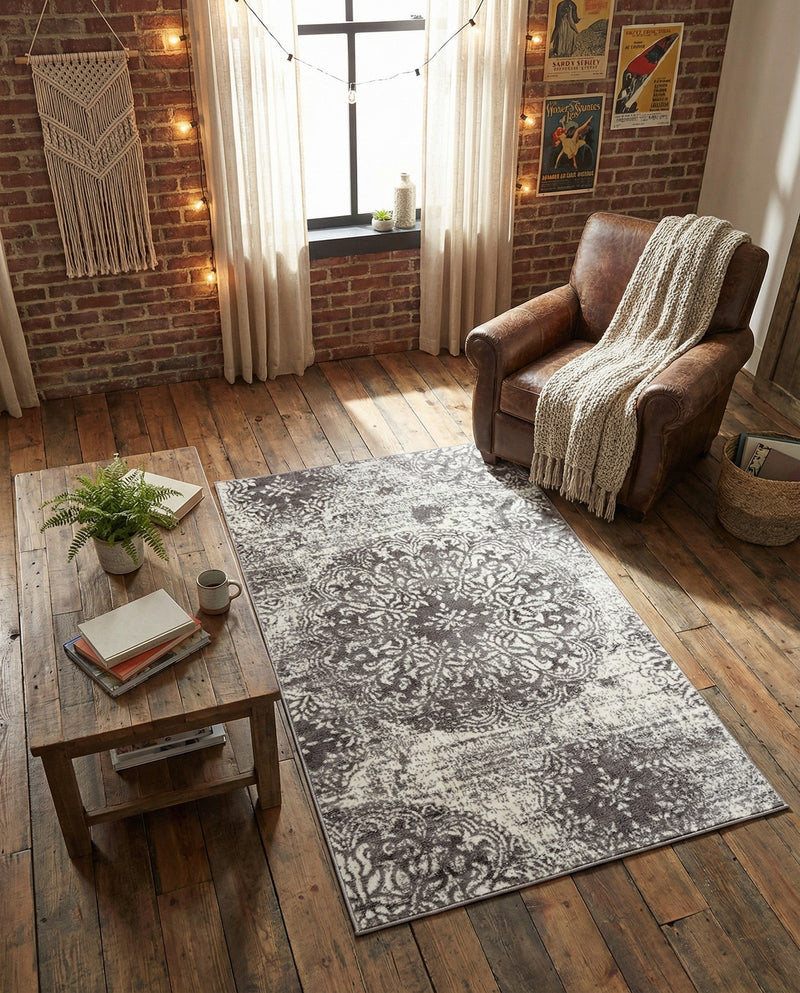 Riviera Elegance Collection Area Rug -  Monaco (Light Gray) Rectangle Light Gray  lifestyle 26