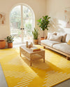 Seychelles Stripes Collection Area Rug - Mahe (Yellow) Rectangle Yellow  lifestyle 8
