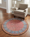 Patio Heritage Collection Area Rug -  Serenity Round Vintage Salmon Coral  lifestyle 72
