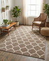 Lattice Gardens Collection Area Rug -  Bloomfield (Light Brown) Rectangle Light Brown  lifestyle 25