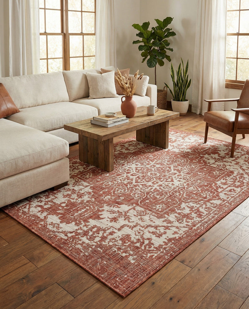 Urban Oasis Rugs Collection Area Rug -  Penthouse (Rust Red) Rectangle Rust Red  lifestyle 20