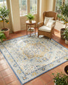 Savannah Series Collection Area Rug - Charleston (Sky blue) Square Sky blue  lifestyle 26