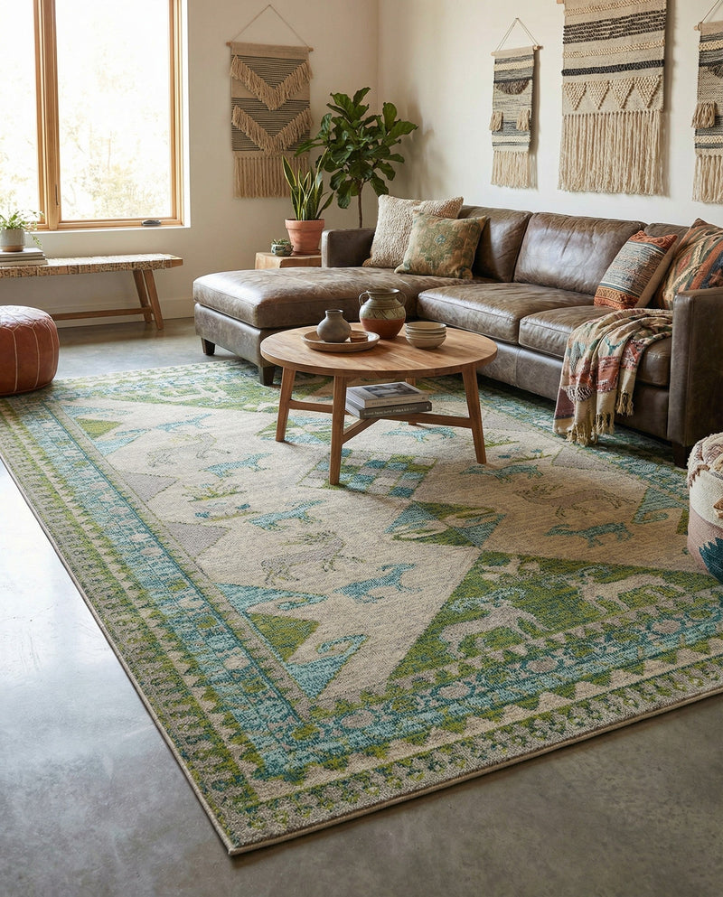 Sedona Vista Collection Area Rug -  Nolina Rectangle Green  lifestyle 41