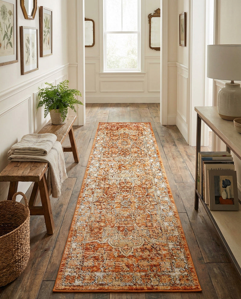 Savannah Soiree Collection Area Rug -  Everglade (Rust Red) Runner Rust Red  lifestyle 60