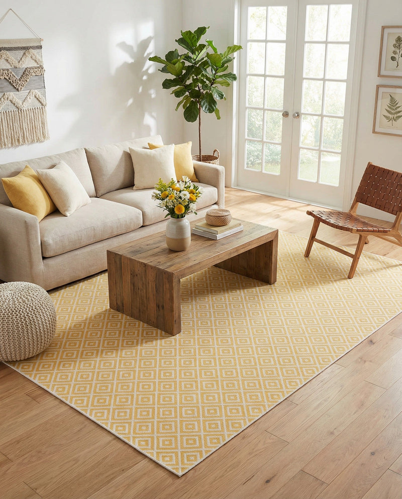 Urban Oasis Rugs Collection Area Rug -  Rooftop (Yellow Ivory) Rectangle Yellow Ivory  lifestyle 3