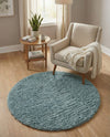 Eternal Plush Oasis Collection Area Rug -  Tranquility (Slate Blue) Round Slate Blue  lifestyle 38