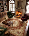 Versailles Elegance Collection Area Rug -  Louveciennes (Brick Red) Rectangle Brick Red  lifestyle 22