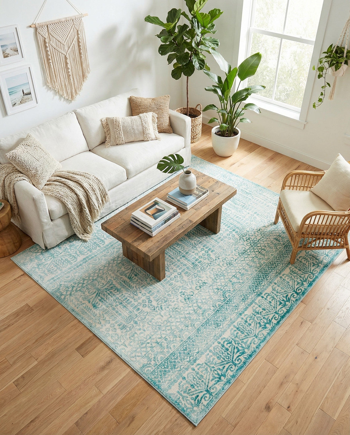 Metro Heights Collection Area Rug -  Chelsea Square Teal  lifestyle 157