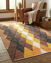 Thar Cotton Collection Area Rug -  Munnar Rectangle Brown Yellow Black  lifestyle 12