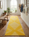 Seychelles Stripes Collection Area Rug - Mahe (Yellow) Runner Yellow  lifestyle 44