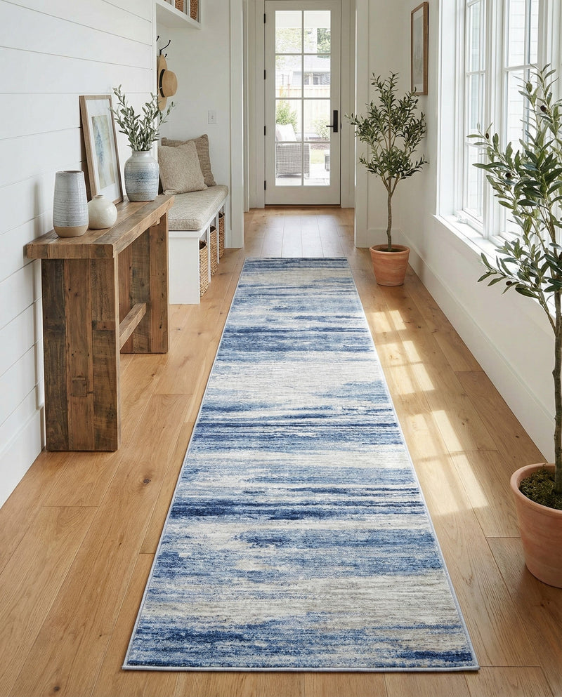 Zagros Shades Collection Area Rug -  Sepidan Runner Blue Ivory  lifestyle 35