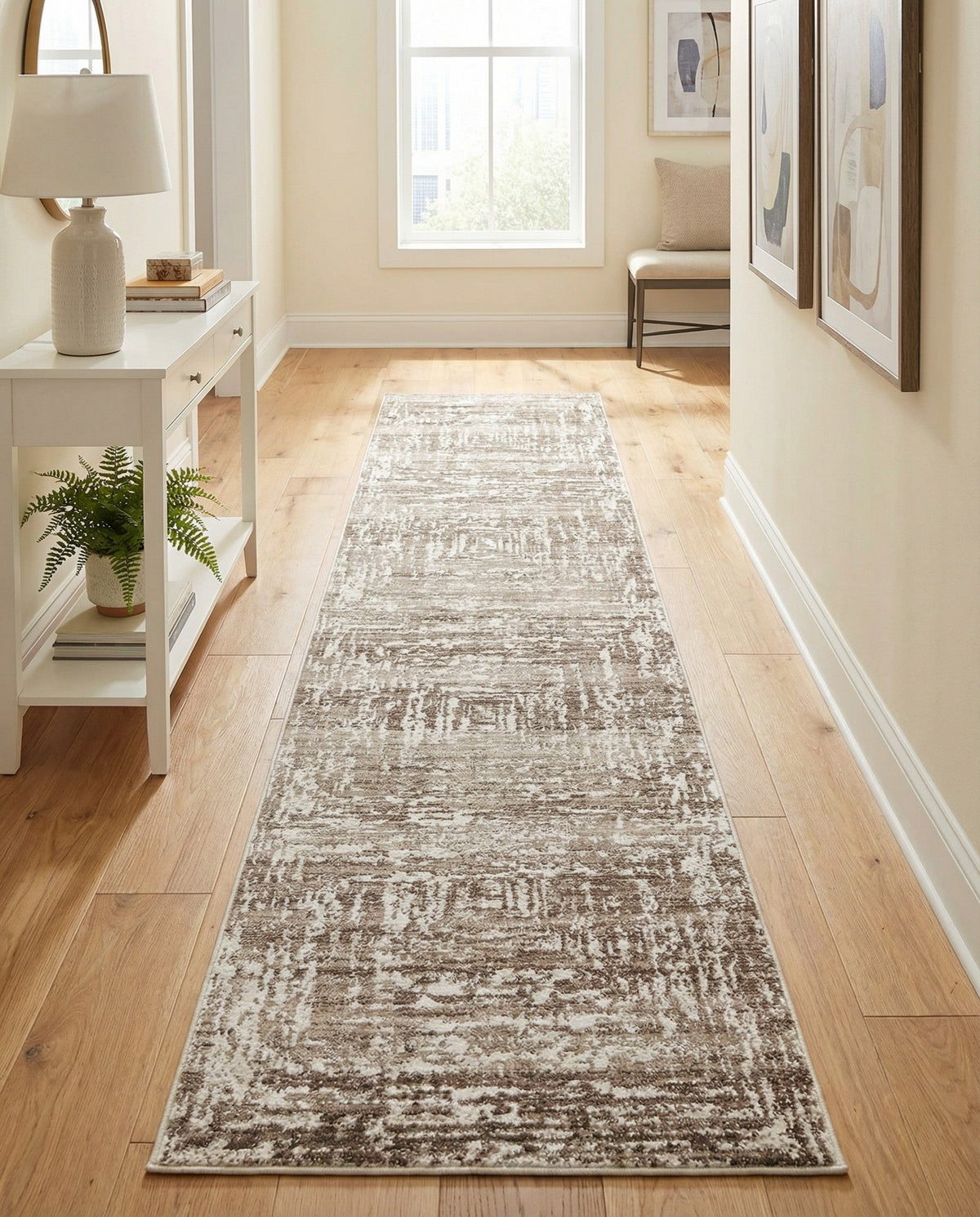 Sanctuary Retreat Collection Area Rug -  Asylum Runner Chocolate Brown  lifestyle 99