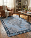 Heritage Elegance Collection Area Rug -  Winterthur (Blue Gray) Rectangle Blue Gray  lifestyle 11