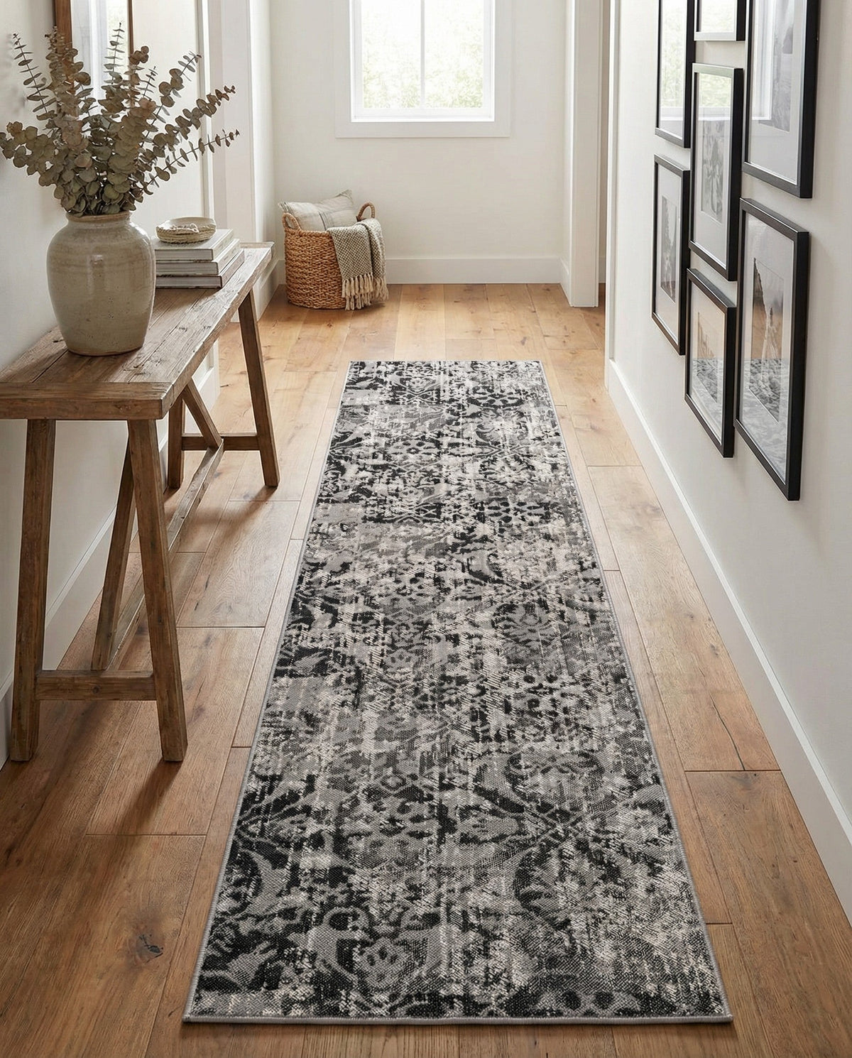 Geneva Terrace Collection Area Rug -  Morges Runner Gray  lifestyle 102