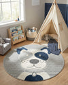 Wonder Tykes Collection Area Rug -  Magicgrove Round Blue and Gray  lifestyle 30