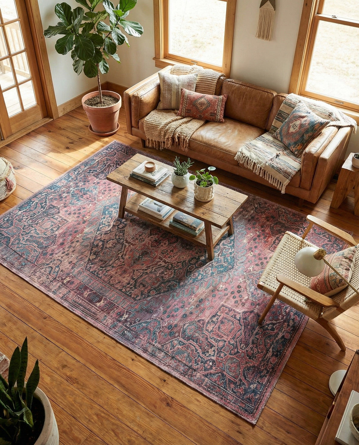 Zahara Oasis Collection Area Rug -  Agadir Rectangle Antique Rust Red  lifestyle 15
