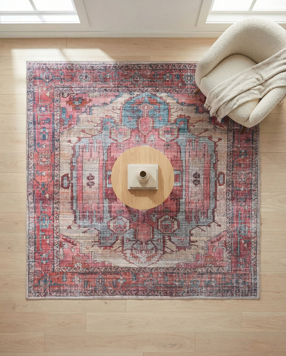 Zahara Oasis Collection Area Rug - Sahara Square Beige  lifestyle 149