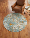 Arcadia Rugs Collection Area Rug -  Nirvana Round Cream Blue  lifestyle 61