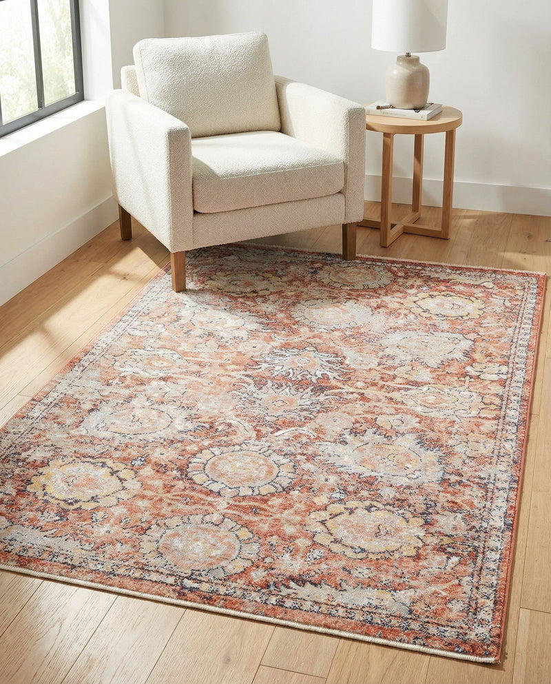 Seville Stripes Collection Area Rug -  Cordoba (Brick Red) Rectangle Brick Red  lifestyle 19