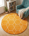 Trellis Mosaic Collection Area Rug - Arborville (Orange) Round Orange  lifestyle 59