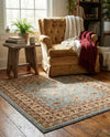 Jaipur Elegance Collection Area Rug -  Nahargarh (Light Blue) Square Light Blue  lifestyle 66