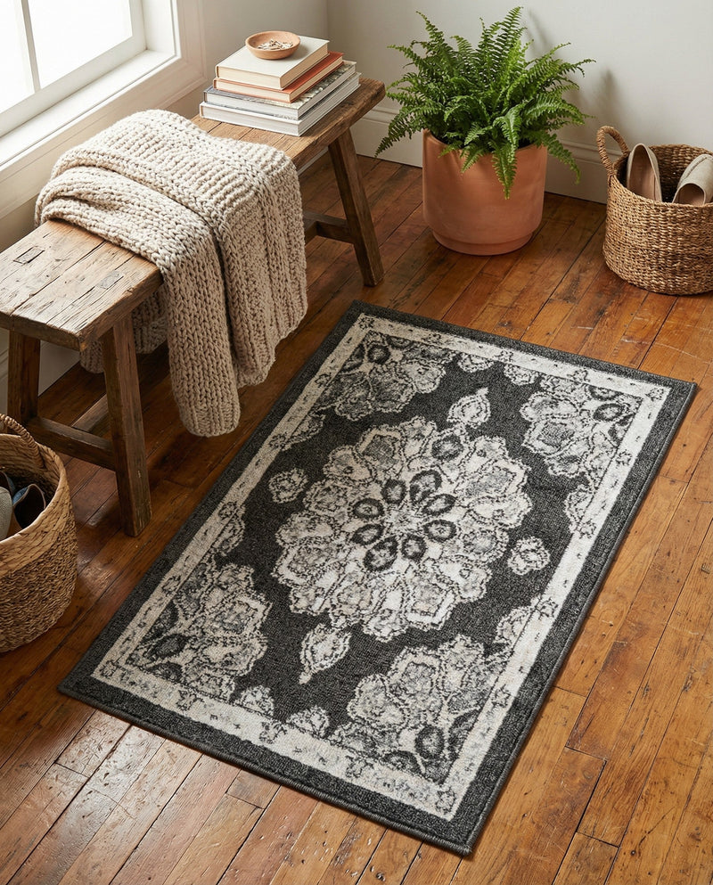 Beverly Grove Collection Area Rug - Melrose (Charcoal) Rectangle Charcoal  lifestyle 13