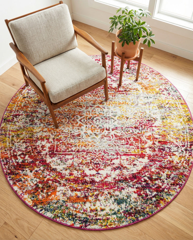 Georgetown Rugs Collection Area Rug - Dupont (Multi) Round Multi  lifestyle 68