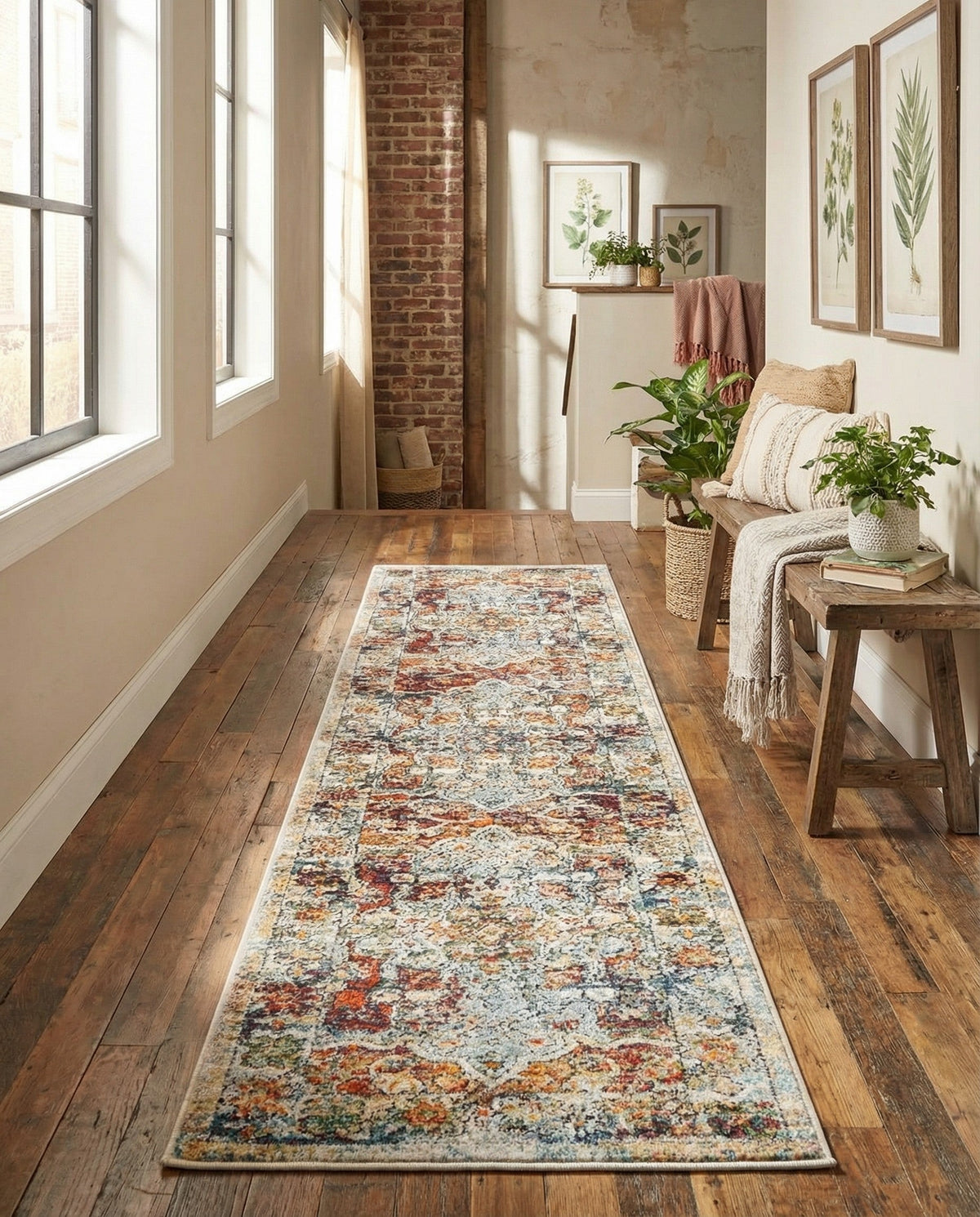 Savannah Soiree Collection Area Rug -  Everglade (Ivory) Runner Ivory  lifestyle 95