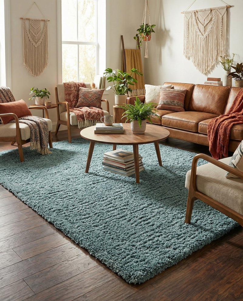 Eternal Plush Oasis Collection Area Rug -  Tranquility (Slate Blue) Rectangle Slate Blue  lifestyle 20