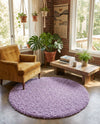 Plush Oasis Collection Area Rug - Serenity (Lilac) Round Lilac  lifestyle 90