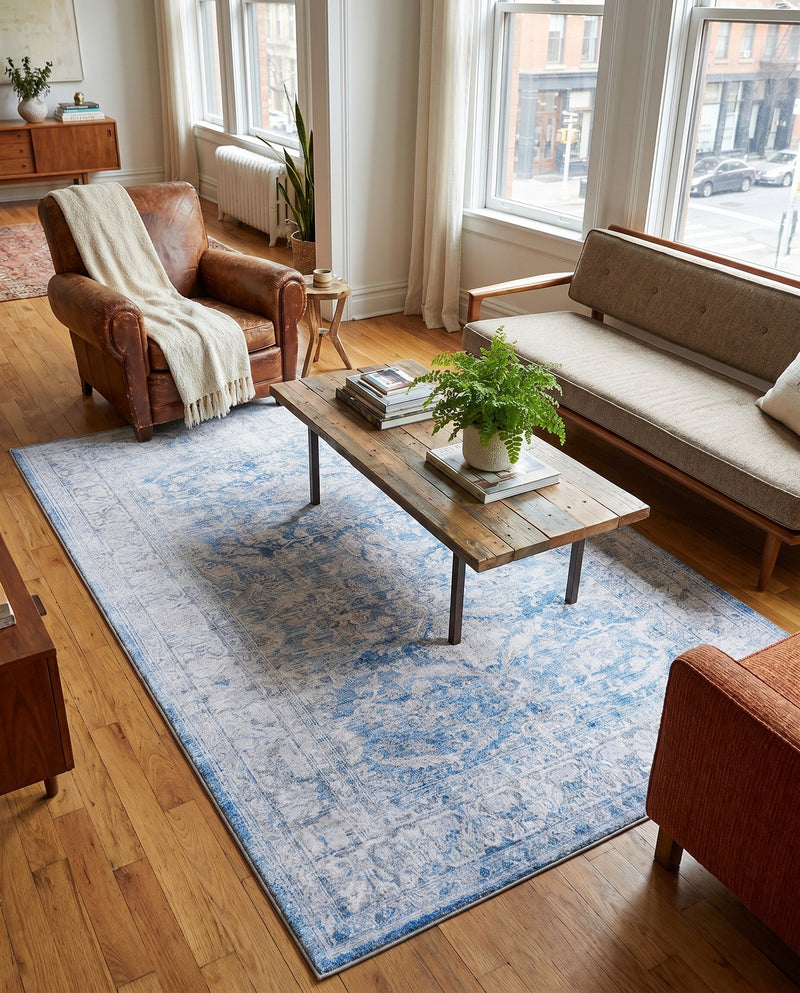 Heritage Elegance Collection Area Rug -  Miramar Rectangle Blue  lifestyle 16
