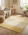 Mediterranean Lattice Collection Area Rug -  Casablanca (Ivory and Yellow) Square Ivory and Yellow  lifestyle 86