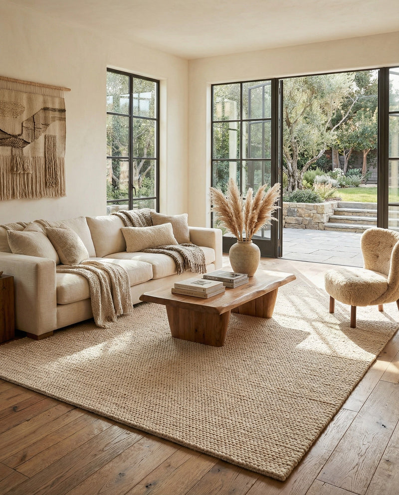 Lana Tasmanian Wool Collection Area Rug - Waitomo Rectangle Taupe  lifestyle 51