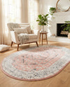 Adriana Terrace Collection Area Rug - Capri (Rose) Oval Rose  lifestyle 51