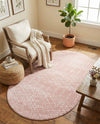 Marrakesh Lattice Collection Area Rug - Casablanca (Rose Pink) Oval Rose Pink  lifestyle 44
