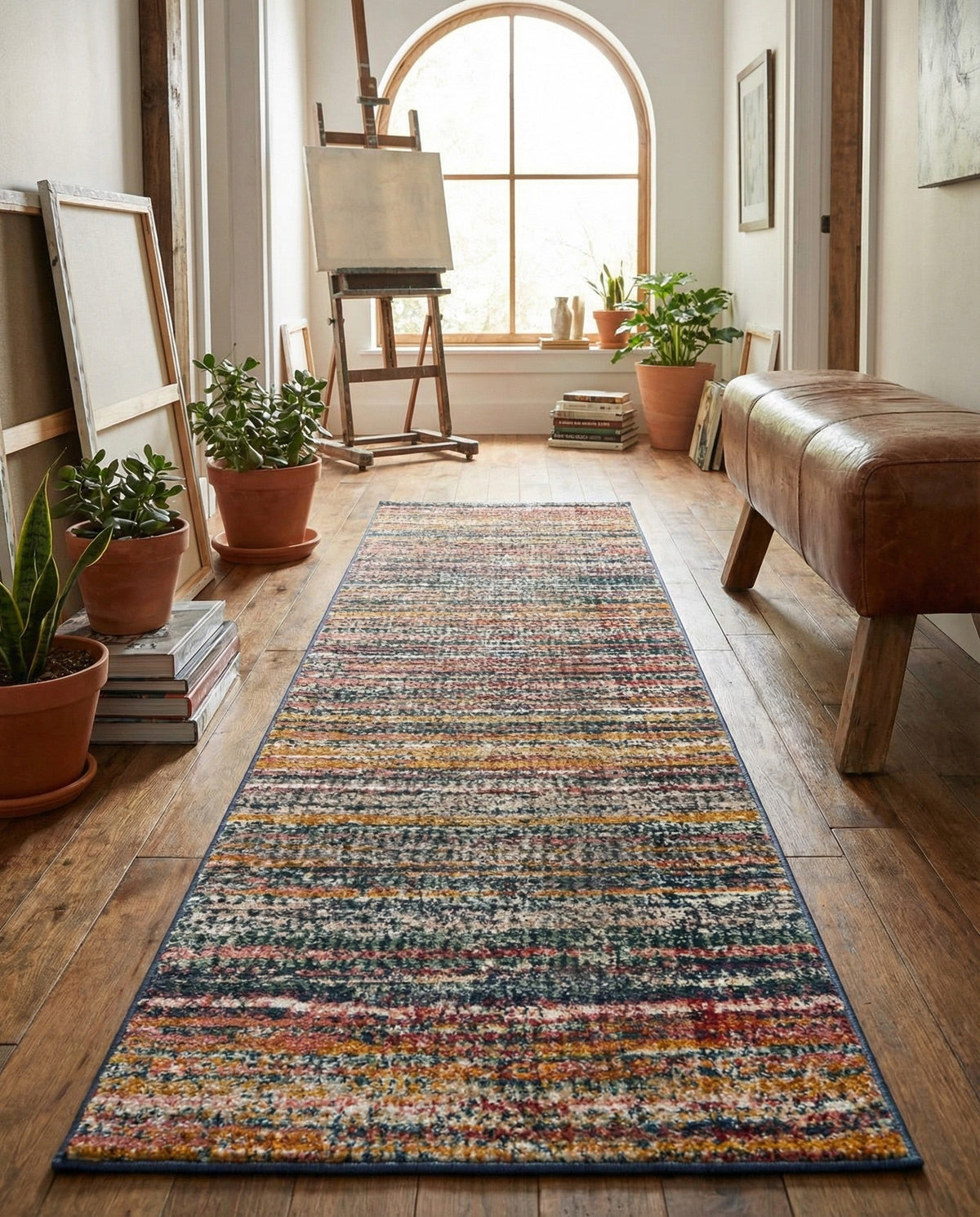 Jewel Oasis Collection Area Rug - Sapphire (Multi) Runner Multi  lifestyle 132