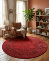 Samarkand Elegance Collection Area Rug -  Konye-Urgench Round Red  lifestyle 61