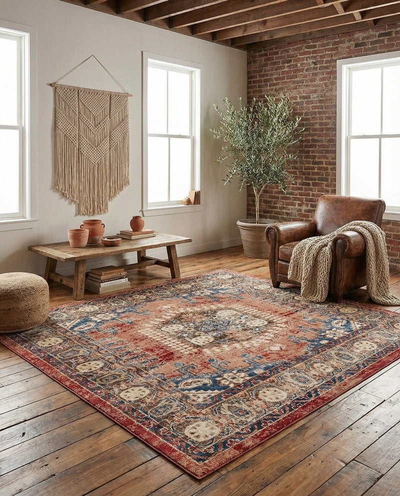 Eden Oasis Collection Area Rug -  Refuge (Terracotta) Square Terracotta  lifestyle 74