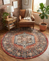 Eden Oasis Collection Area Rug -  Refuge (Terracotta) Round Terracotta  lifestyle 72