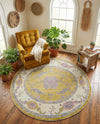 Arcadia Rugs Collection Area Rug - Eden (Green) Round Green  lifestyle 52