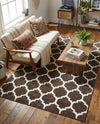 Lattice Gardens Collection Area Rug -  Bloomfield (Chocolate Brown) Rectangle Chocolate Brown  lifestyle 23