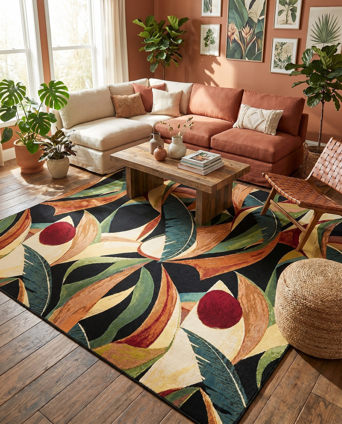Seaside Blooms Collection Area Rug -  Tivoli Square Multi  lifestyle 110